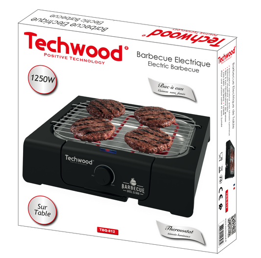 Techwood Grătar electric de masa, 1250 W
