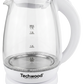 Techwood Fierbător de sticlă de 1,7 l, transparent
