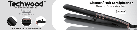 Techwood Placa de indreptat parul invelis ceramic  45W