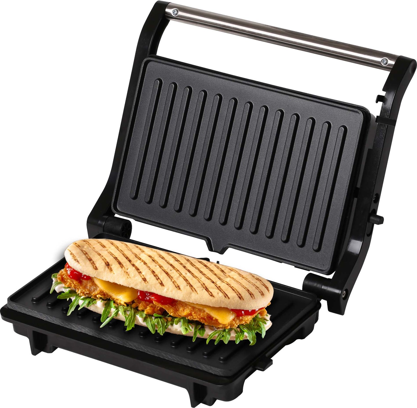 Techwood Grill Panini cu placa antiaderenta ILAG 1000W