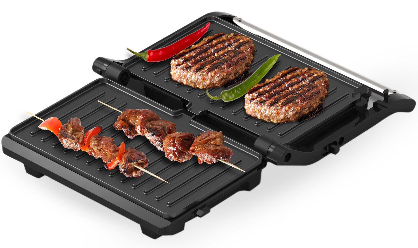 Techwood Grill Panini cu placa antiaderenta ILAG 1000W