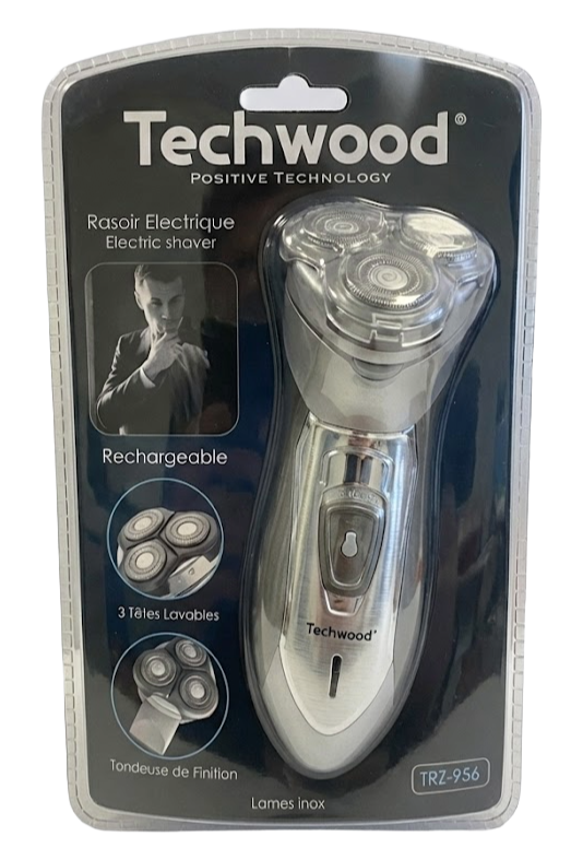 Aparat de ras electric Techwood, 3 lame, acumulator NiMh 600mA pentru barbierire precisa si eficienta