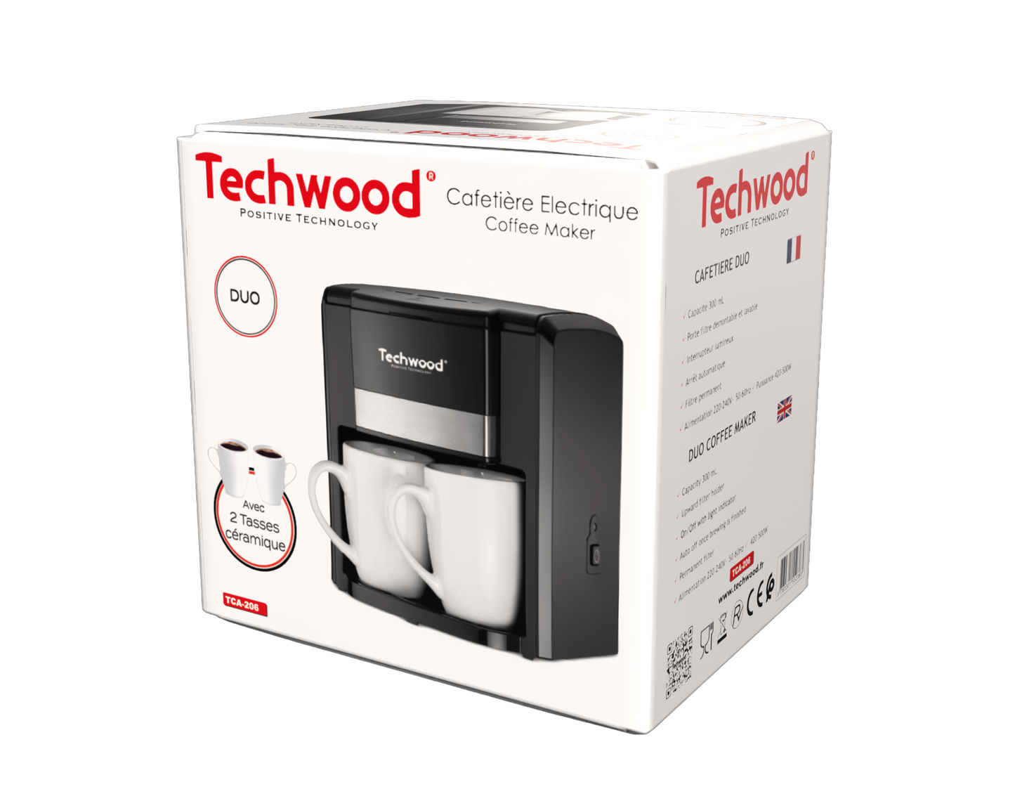 TCA 206 Techwood cafetiera DUO cu 2 cesti incluse