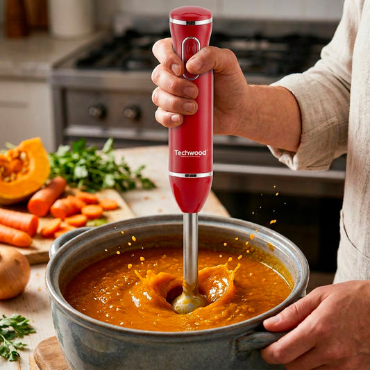 Techwood Mixer vertical cu picior, rosu, 600 W